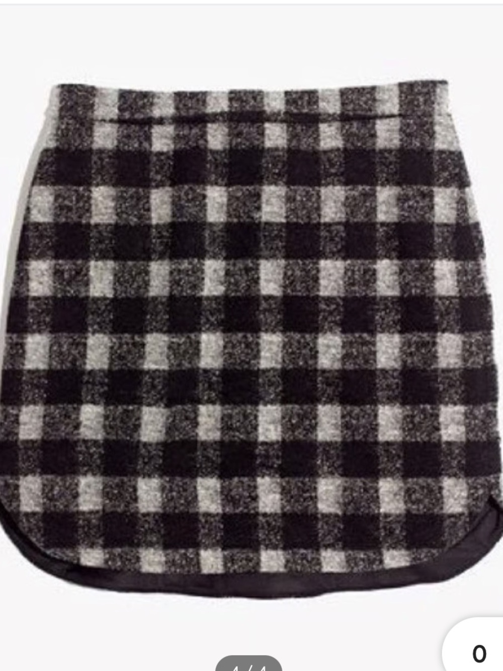 Madewell Black and White Check Plaid Mini Skirt
